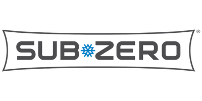 Sub-Zero brand logo with stylized text and a blue snowflake replacing the letter O.